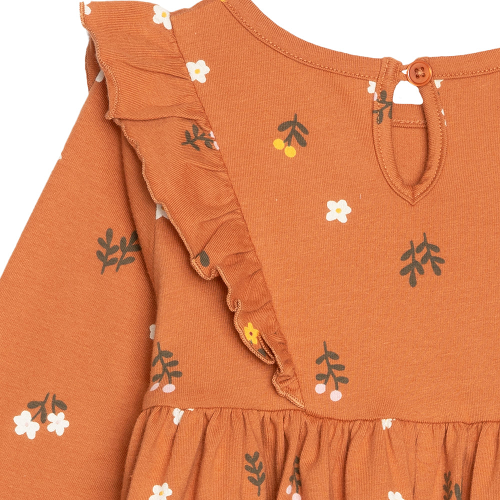 rise little earthling Ruffle Knit Dress BGFDR12 - Hazel Floral / 9-12m - Image 3