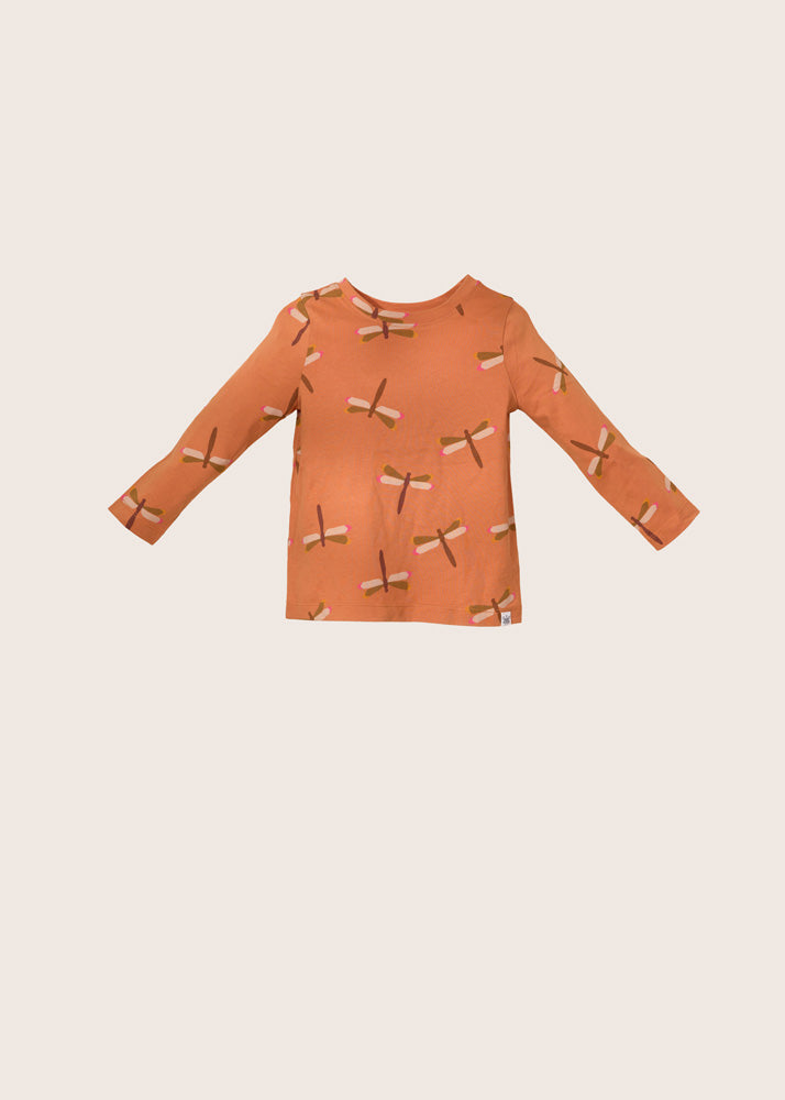 rise little earthling Long-Sleeve Shirt - Hazel Dragonfly / 18-24m