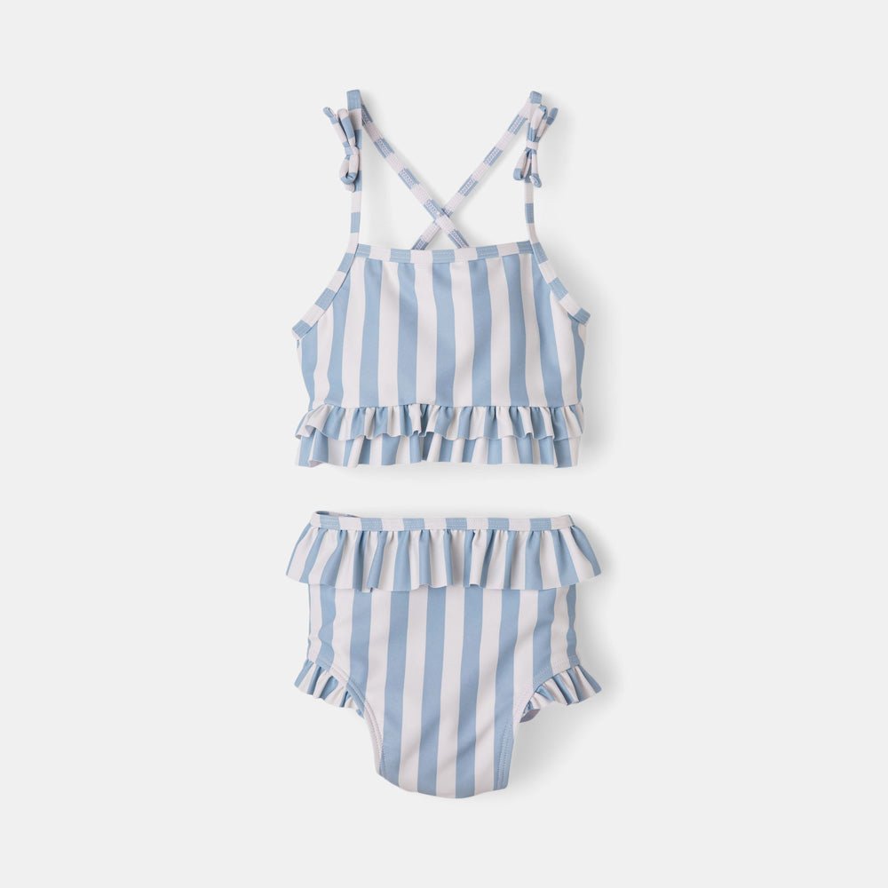 rise little earthling Ruffle Bow 2-pc Bathing Suit - Peach Gingham / 18-24m — Catalog Product - Image 4