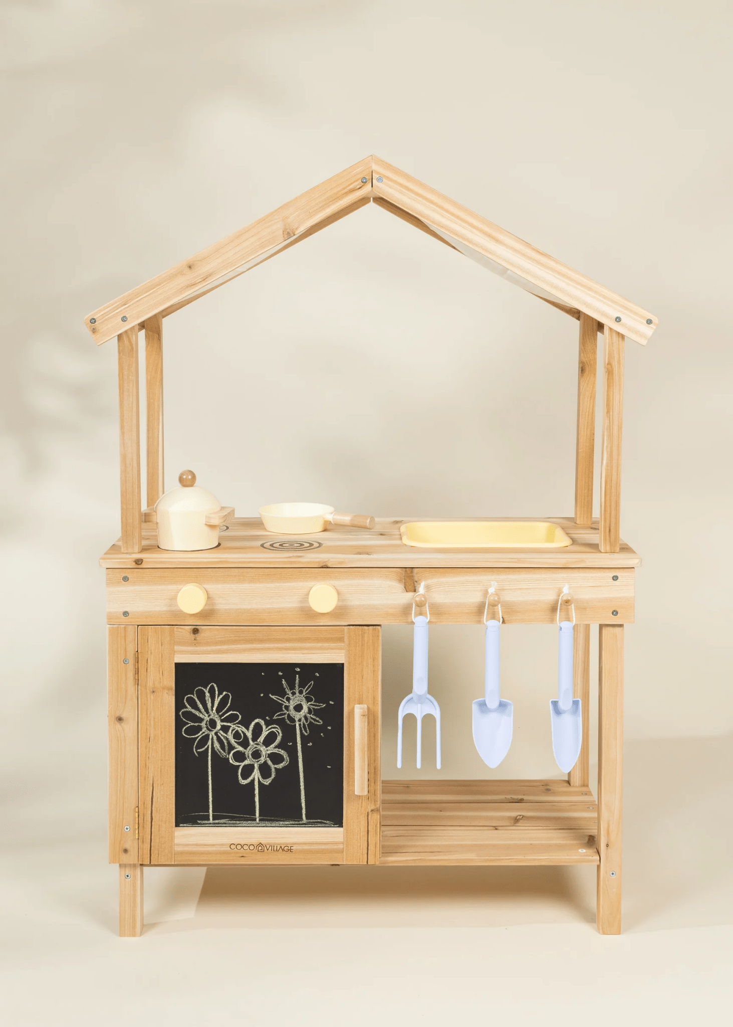 Coco Village Wooden Outdoor Play Kitchen — Pan - Image 2