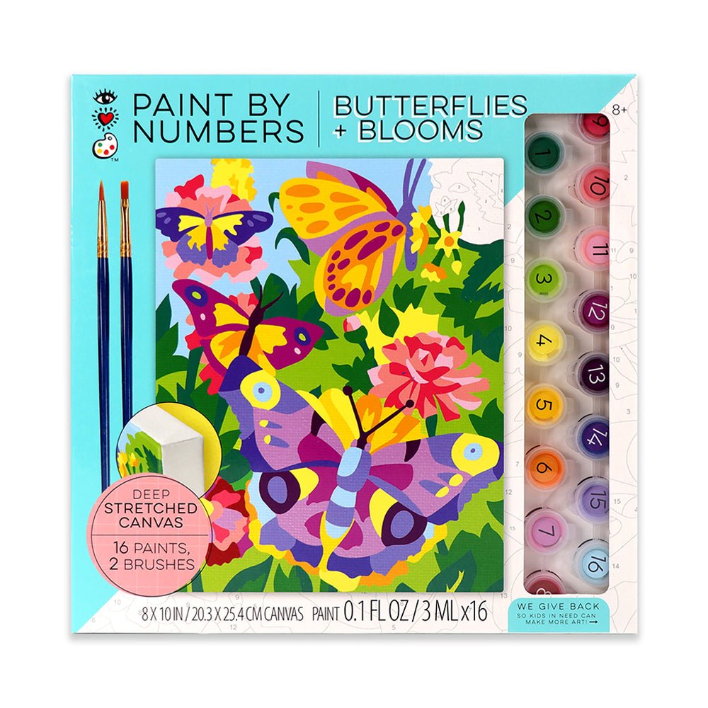 Bright Stripes iHeartArt Paint By Numbers- Butterflies + Blooms — Art