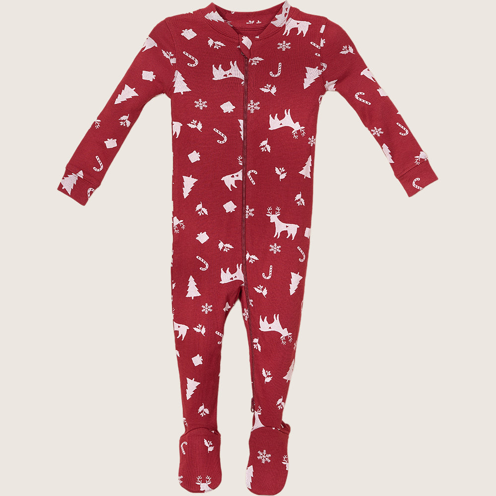 rise little earthling Holiday Sleeper BUHSL00 - Red Stripe / 0-3m — Diaper - Image 5