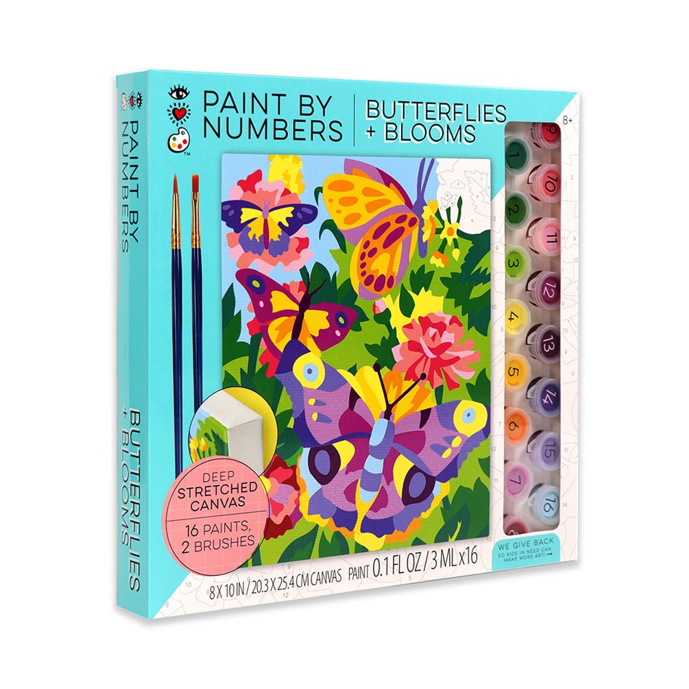 Bright Stripes iHeartArt Paint By Numbers- Butterflies + Blooms — Art - Image 2