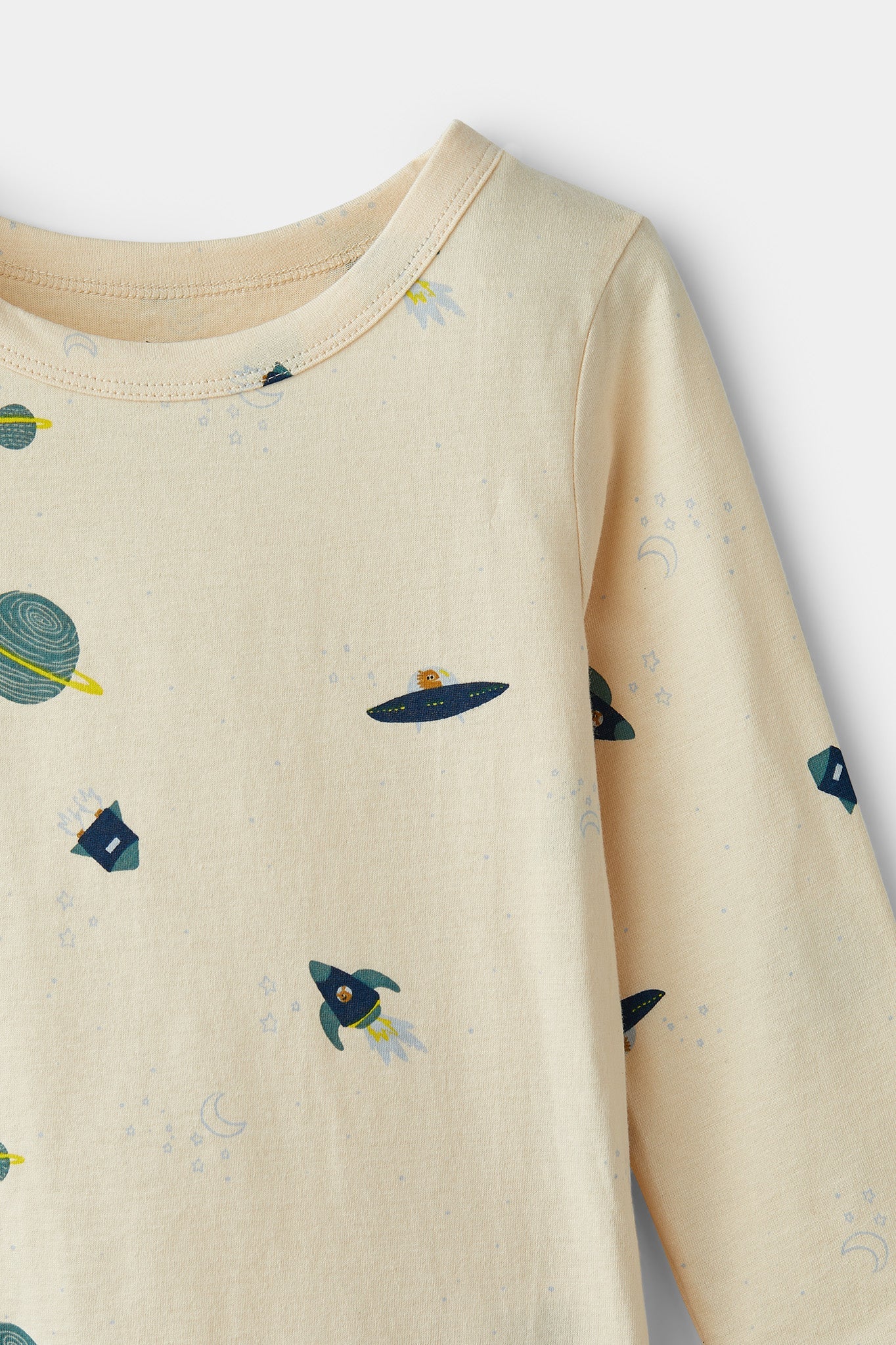 rise little earthling Long Sleeve Tee - Whisper Pink Planet / 2-3y — Print - Image 6