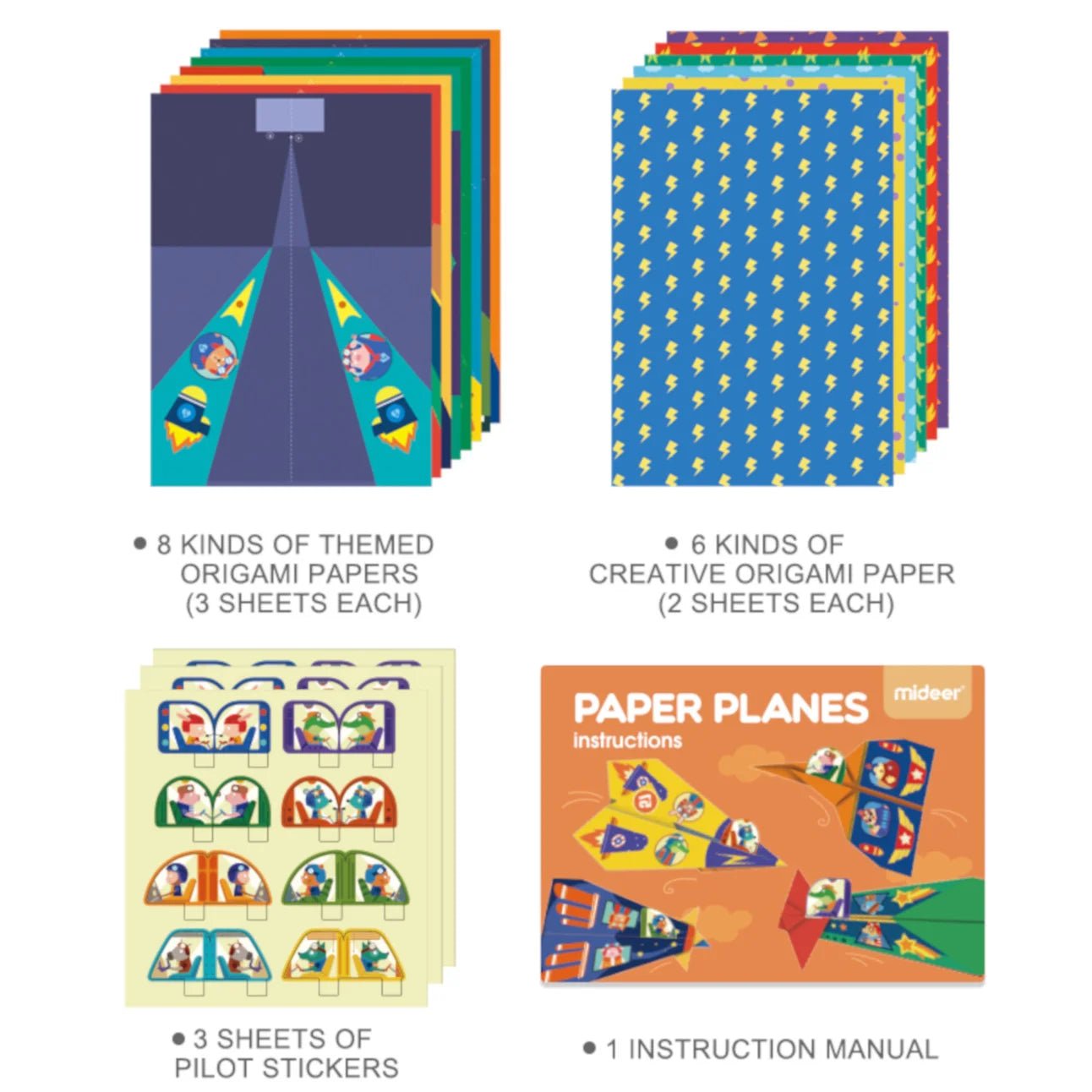 Mideer Origami Kit for Kids - Creative Planes — Art - Image 3