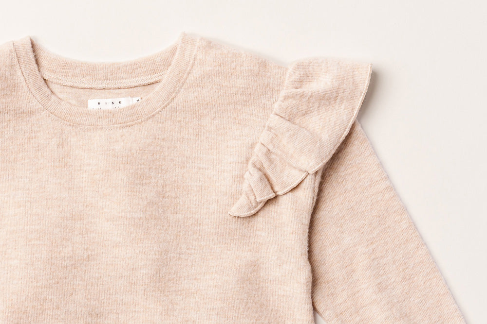 Rise Little Earthling Soft Ruffle Tee Oatmeal - Oatmeal / 4-5y — Catalog Product - Image 2