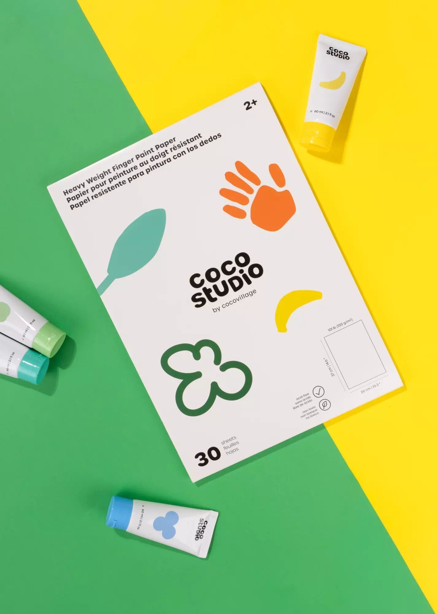 Coco Village Heavy Weight Finger Paint Paper (30 sheets) — Art - Image 3