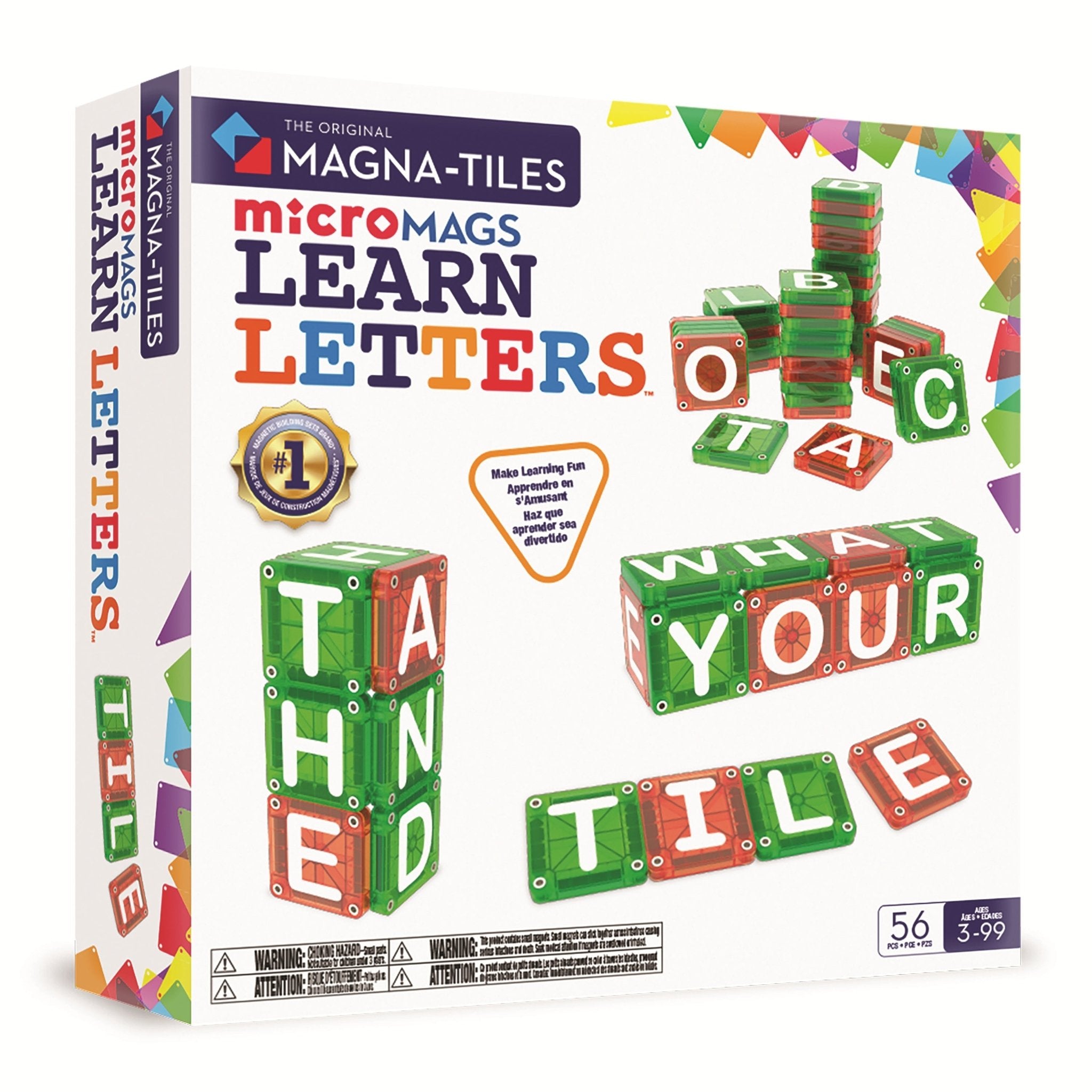 MAGNA-TILES® microMAGS LEARN Letters 56-Piece — Set