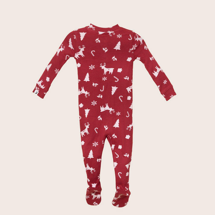rise little earthling Holiday Sleeper BUHSL00 - Red Stripe / 0-3m — Diaper - Image 7