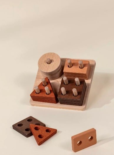 Coco Village Wooden Stacking Shapes - 12 pcs — Puzzle - Image 3