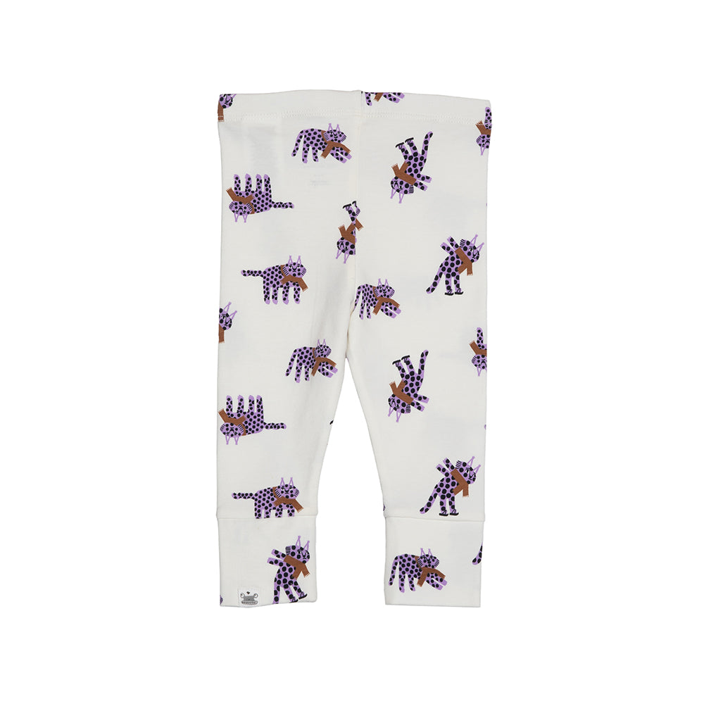rise little earthling Cuffed Legging BGFKB07 - Violet Dots / 18-24m — Catalog Product - Image 2