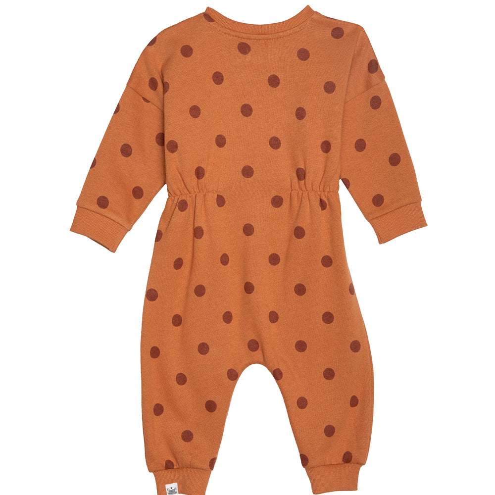 rise little earthling Fleece Romper BGFRP04 - Hazel Dots / 0-3m — Diaper - Image 2