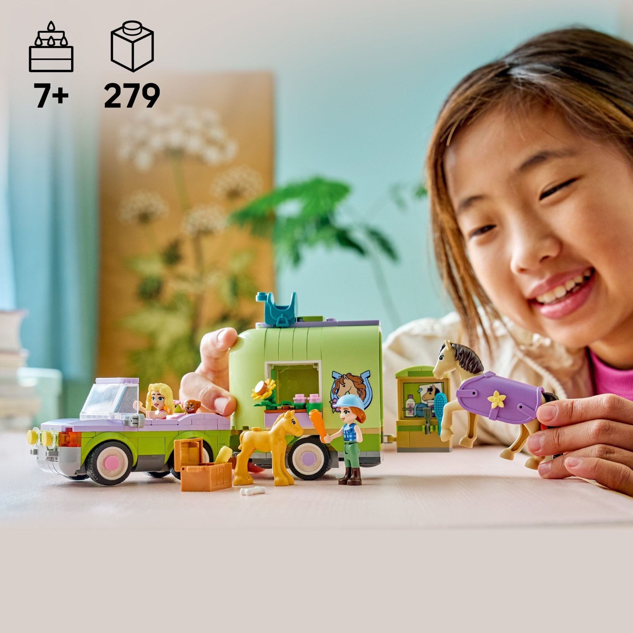 LEGO® Friends LEGO® Horse & Baby Foal Trailer 42695 — Toy - Image 2