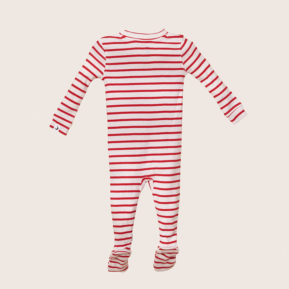 rise little earthling Holiday Sleeper BUHSL00 - Red Stripe / 0-3m — Diaper - Image 15
