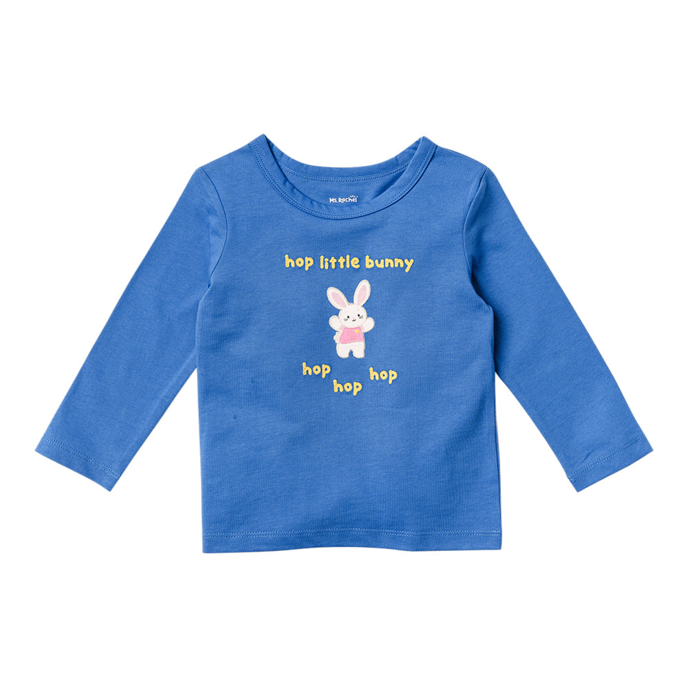 Ms.Rachel Long Sleeve Tees - Light Blue / 2-3y