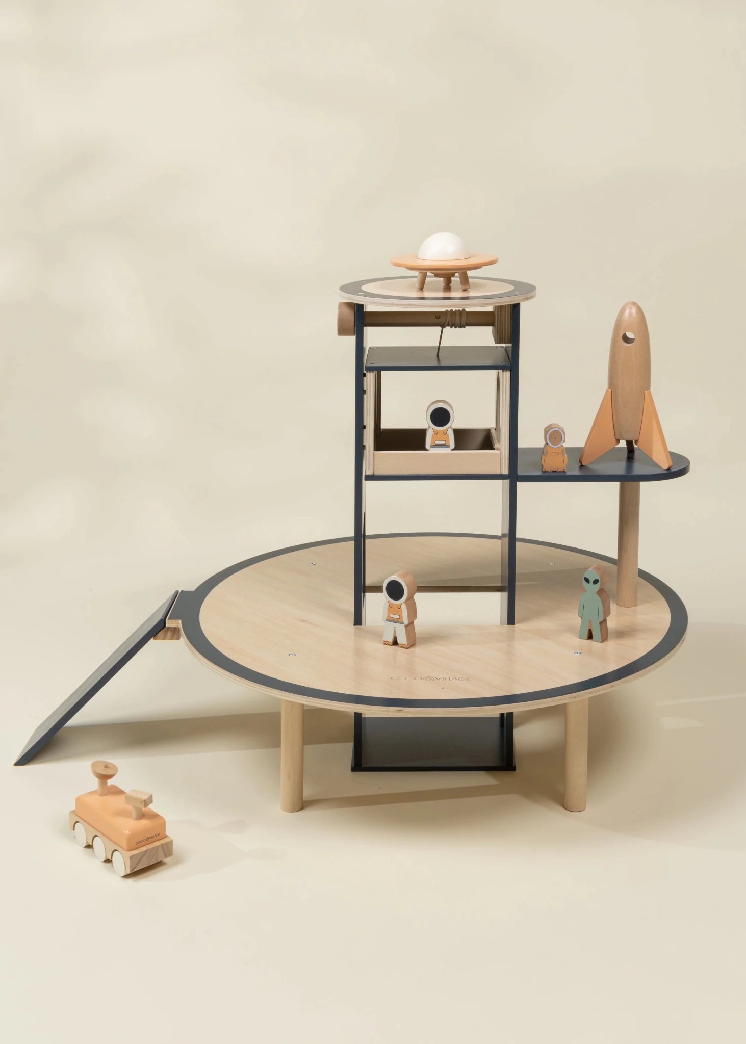 Coco Village Oversized Wooden Space Station Playset — Can