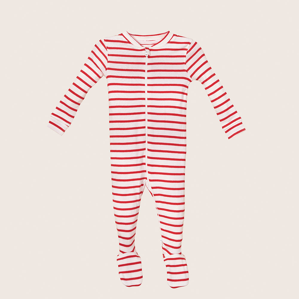 rise little earthling Holiday Sleeper BUHSL00 - Red Stripe / 0-3m — Diaper - Image 12