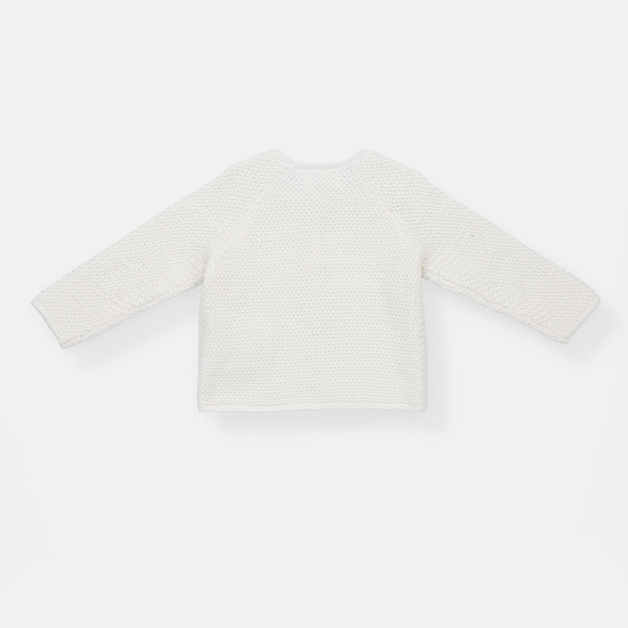 Rise Little Earthling Texture Knit Cardi - Antique White / 0-3m — Catalog Product - Image 4
