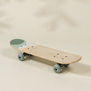 Coco Village Kids’ Wooden Classic Skateboard – Rolling Frogs — Helmet