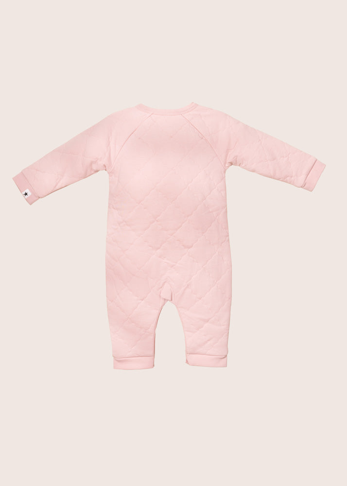 rise little earthling Quilted Wrap Romper - Pink / 0-3m - Image 3