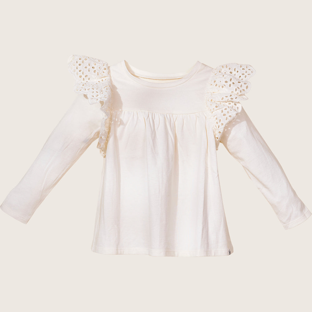 rise little earthling Ruffle Shoulder Tee TGHKT39 - Black / 18-24m — Catalog Product - Image 4