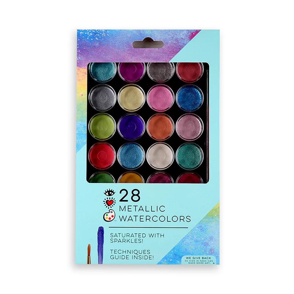 Bright Stripes iHeartArt 28 Metallic Watercolors — Art - Image 6