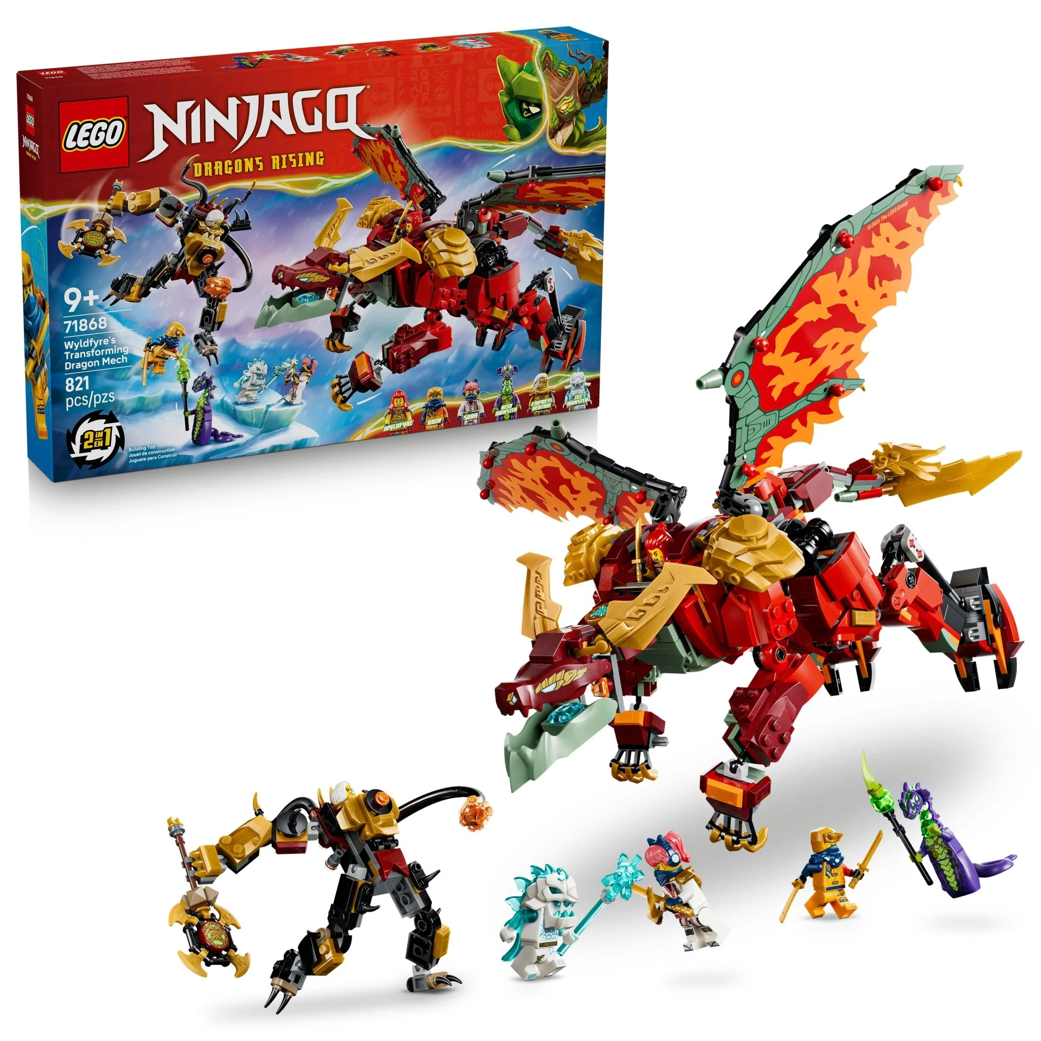 LEGO® NINJAGO Wyldfyre's Transforming Dragon Mech 71868 — Toy