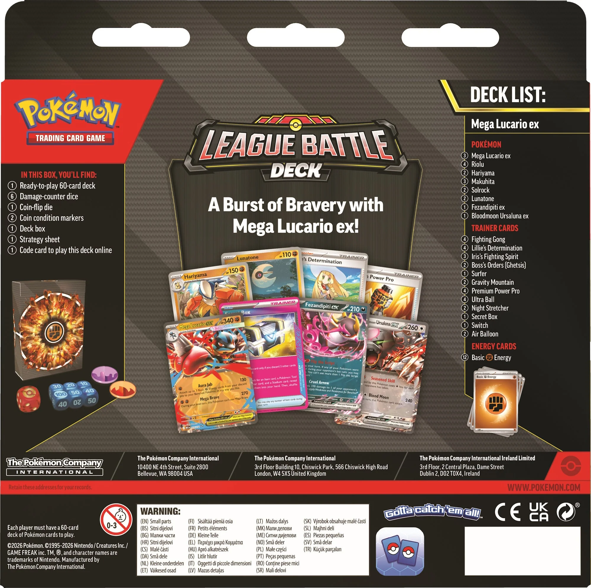 Pokemon Pokémon TCG: Mega Lucario ex League Battle Deck I 4 Limit Per Customer — Box - Image 2