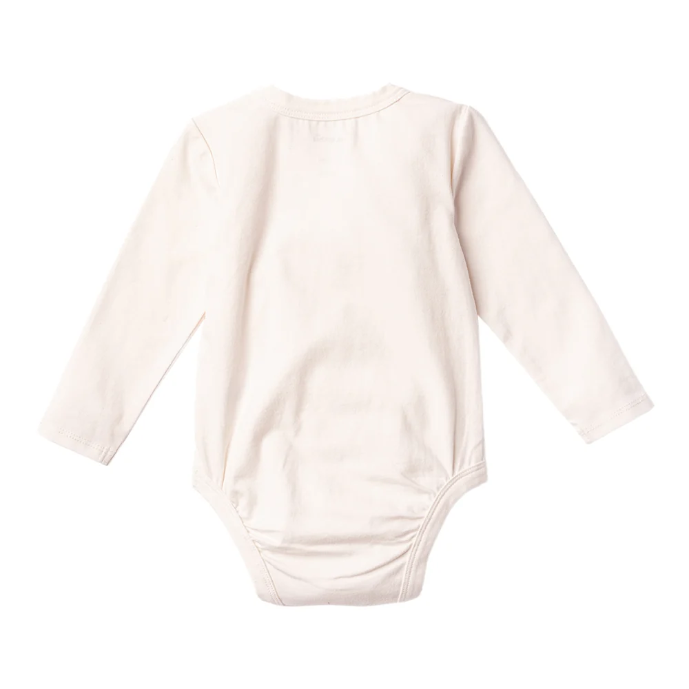 Ms.Rachel Long Sleeve Bodysuit - White/Blue / 3-6m — Print - Image 2