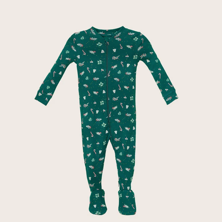 rise little earthling Holiday Sleeper BUHSL00 - Red Stripe / 0-3m — Diaper