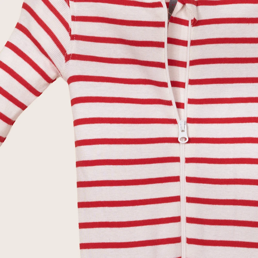 rise little earthling Holiday Sleeper BUHSL00 - Red Stripe / 0-3m — Diaper - Image 13