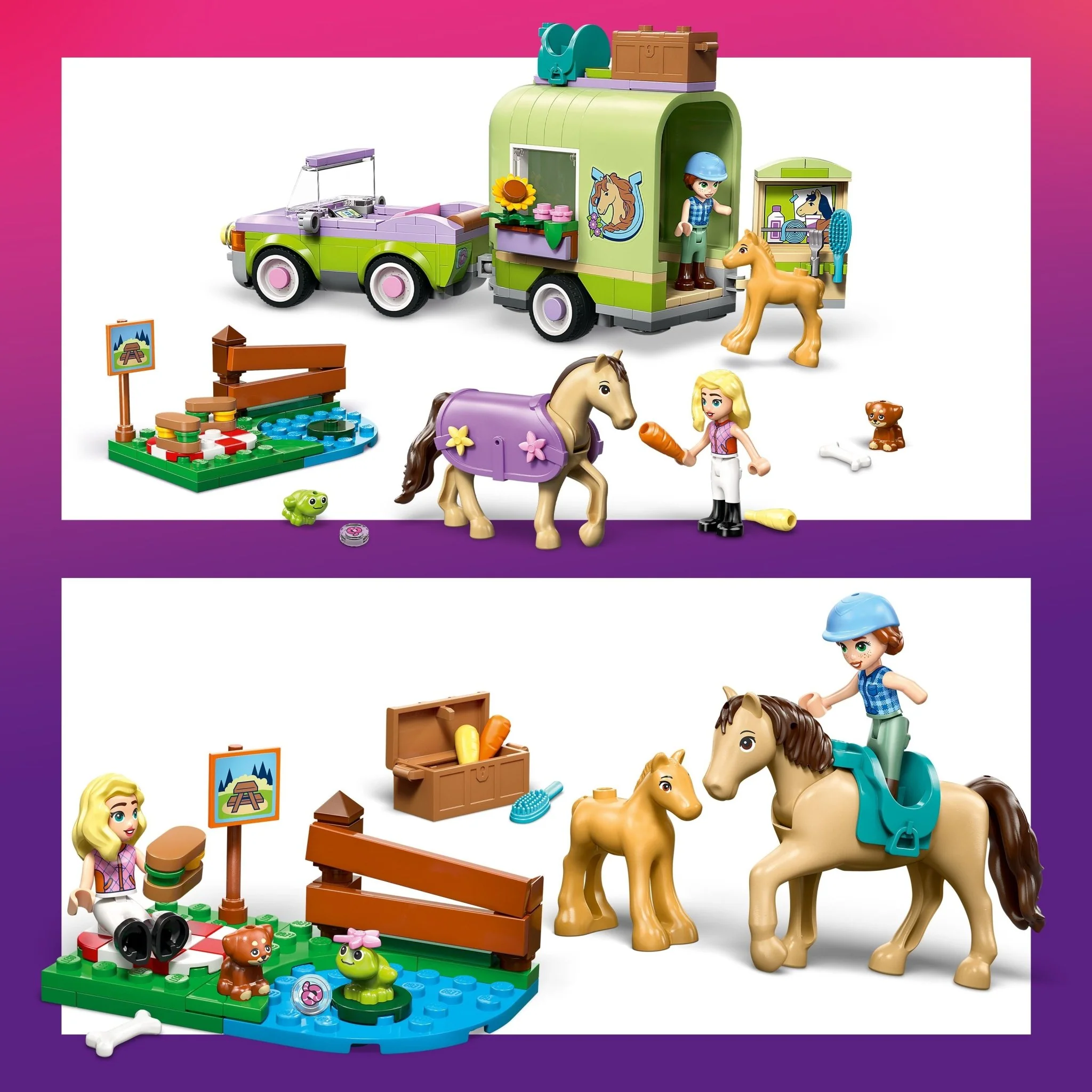 LEGO® Friends LEGO® Horse & Baby Foal Trailer 42695 — Toy - Image 4