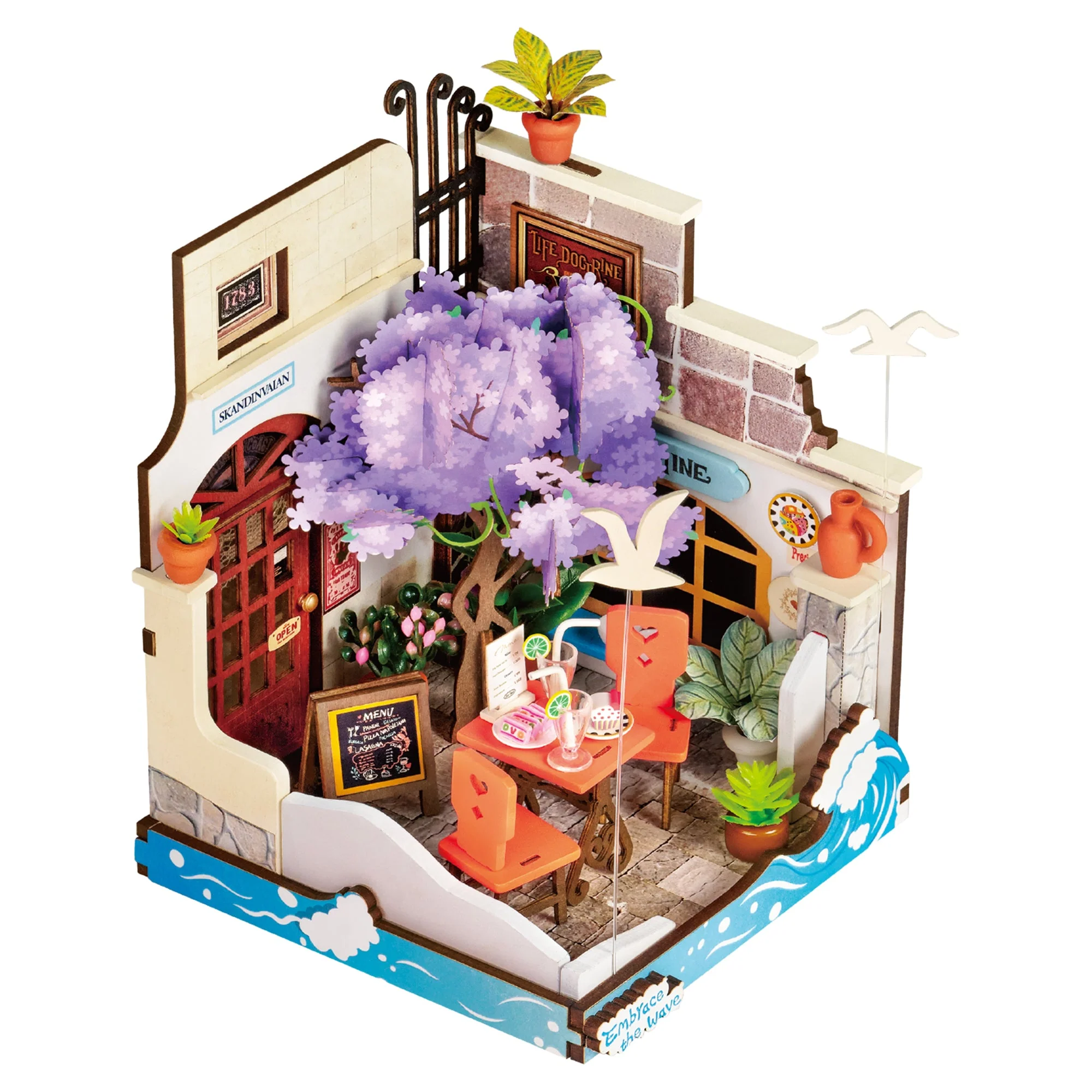 Rolife Sea Holiday Restaurant DIY Miniature House Model Kit — Art - Image 2